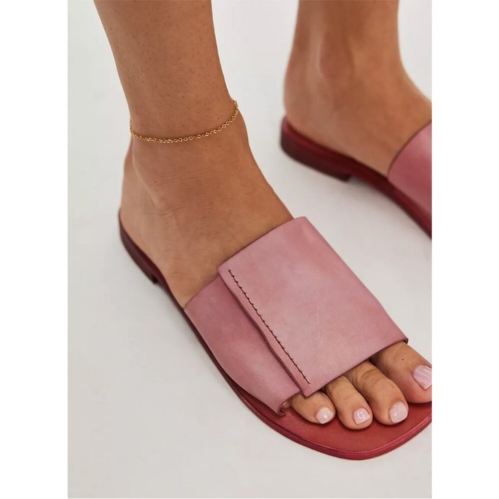 FREE PEOPLE Verona Slide Sandals / Watermelon NWT